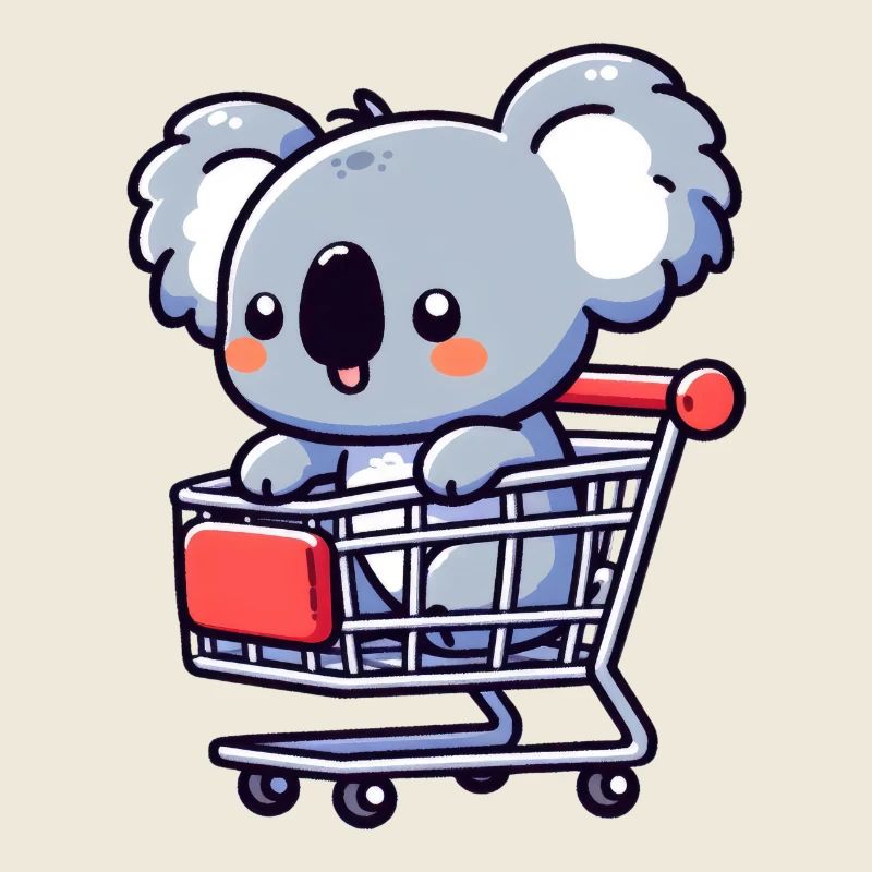 Ours koala mignon dans le panier
