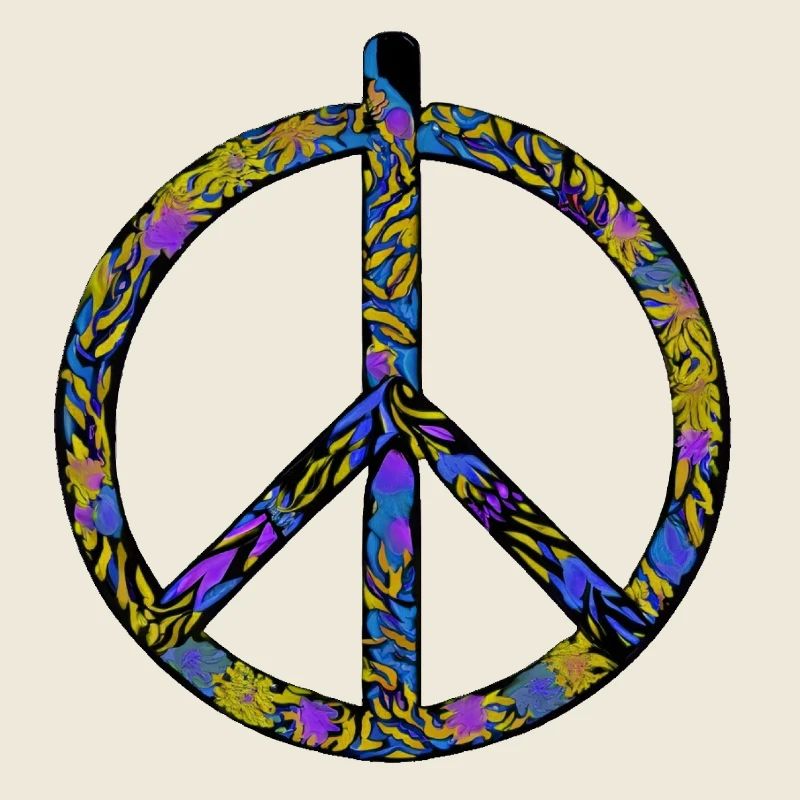 Abstrakte Harmonie: Gelb-Blauer Friedensrausch