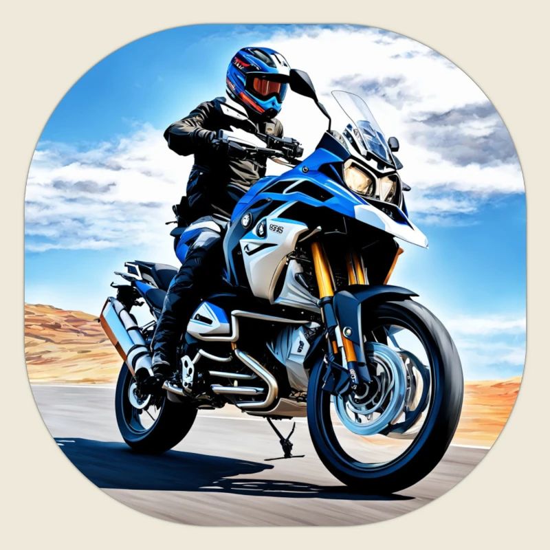 Motorrad unter blauem Himmel