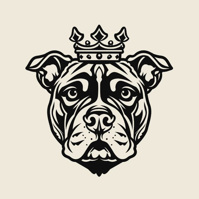 Bouledogue plus jeune avec couronne