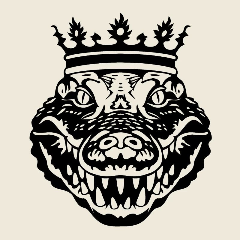 Krokodil mit schwarzer Krone