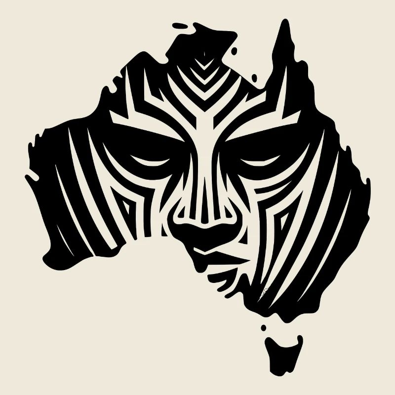 Australischer Kontinent mit Gesicht