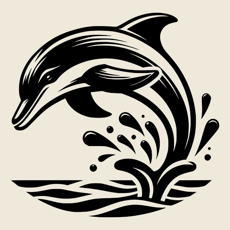 Eleganter Springender Tattoo Delfin