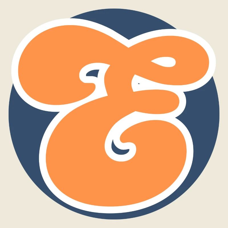 Buchstabe e orange sport
