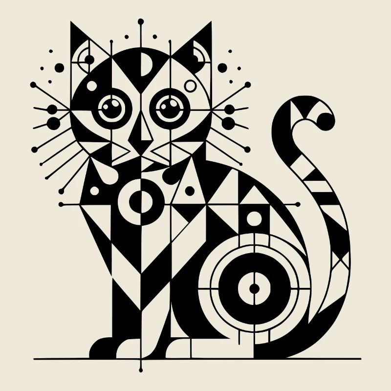 Geometric Cat Lines Design