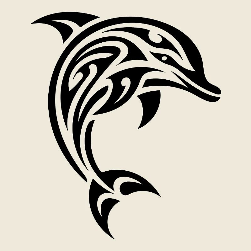 Eleganter Springender Tattoo Tümmler