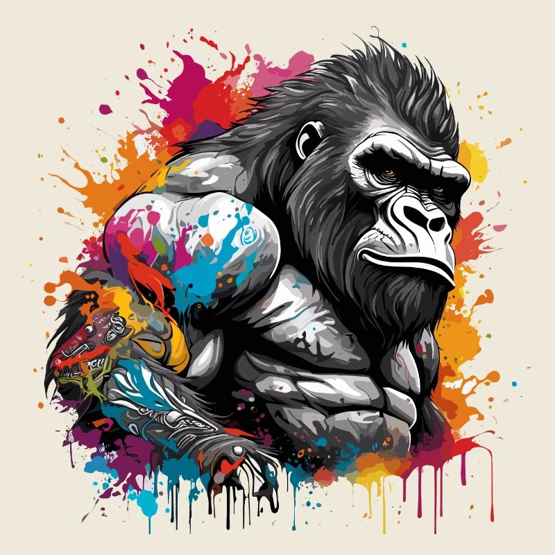 Tattoo / Tier / Kunst / cool / Comic / Gorilla