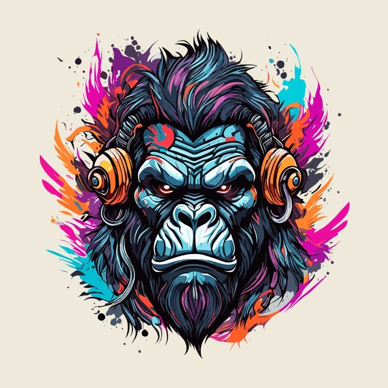 Tattoo / Tier / Kunst / cool / Comic / Gorilla