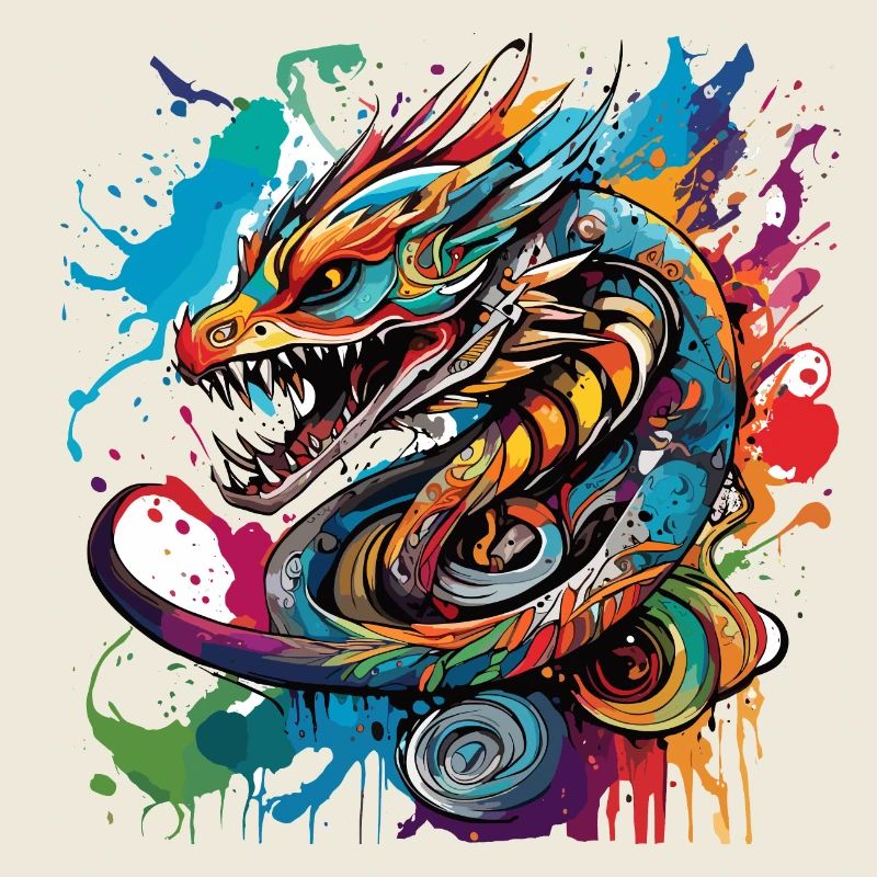 Tattoo / Tier / Kunst / cool / Comic / Drache