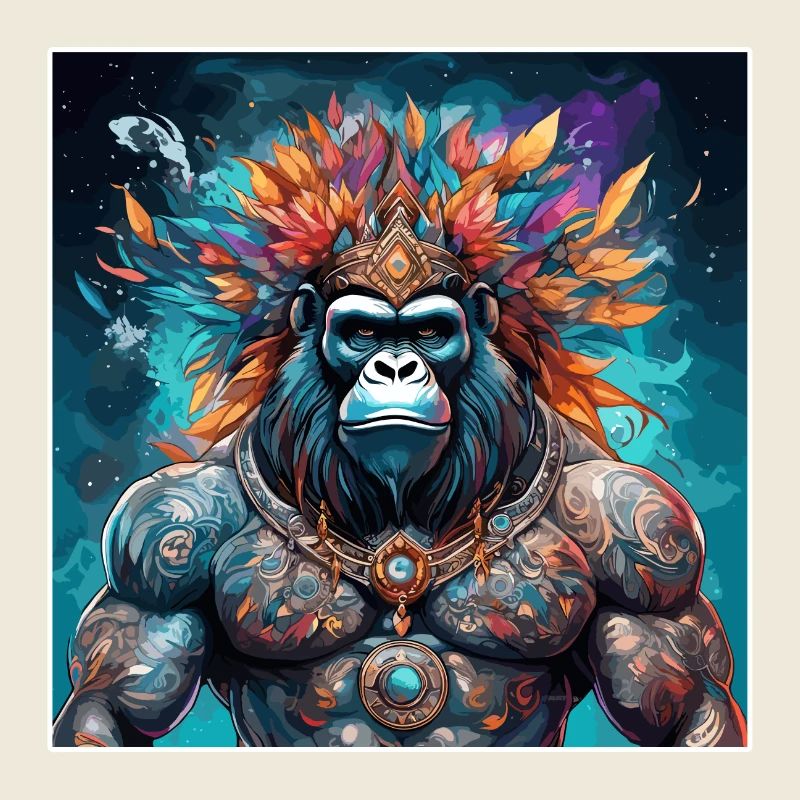 Tattoo / Tier / Kunst / cool / Comic / Gorilla