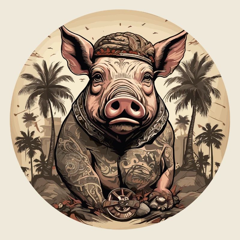 Tattoo / Tier / Kunst / cool / Comic / Schwein