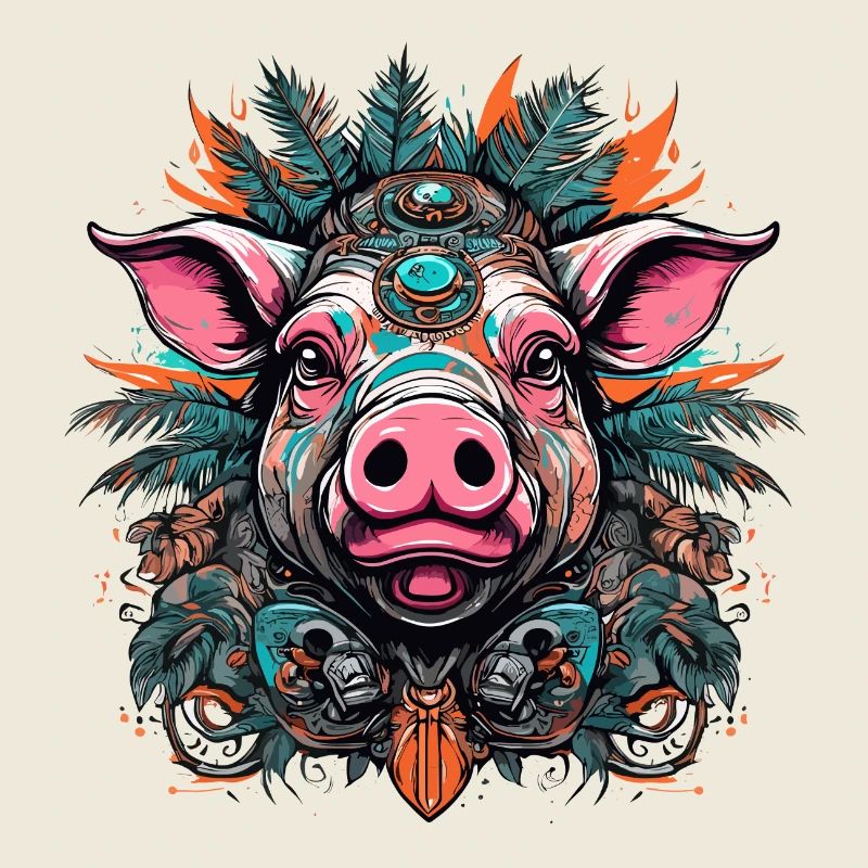 Tattoo / Tier / Kunst / cool / Comic / Schwein