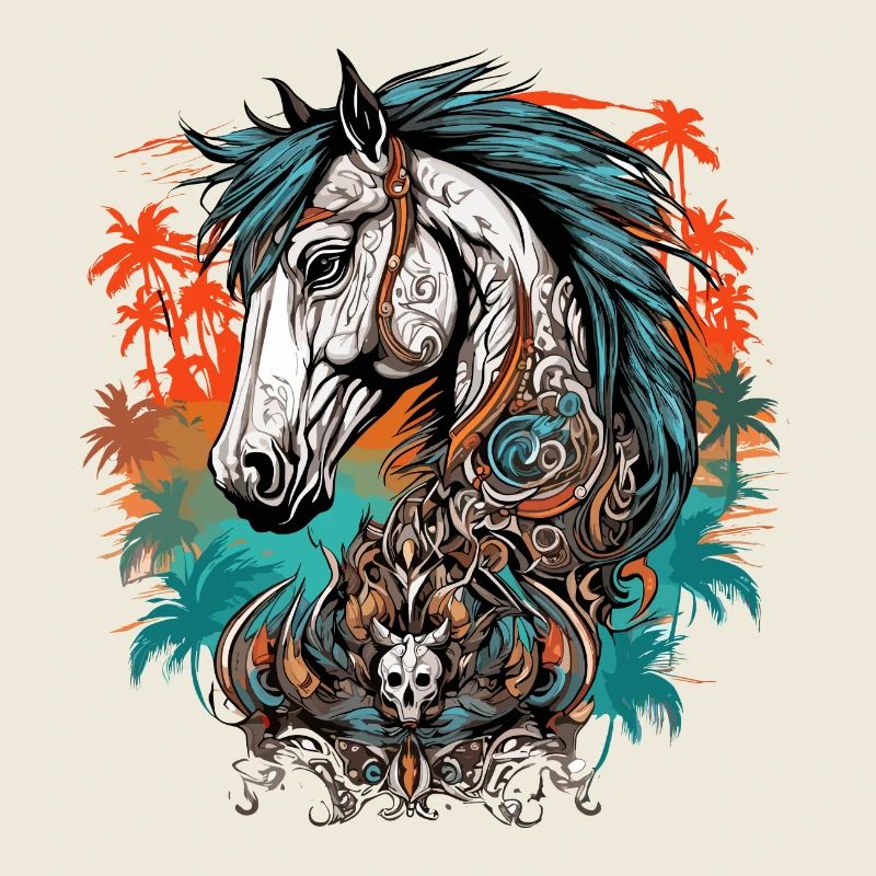 Tattoo / Tier / Kunst / cool / Comic / Pferd