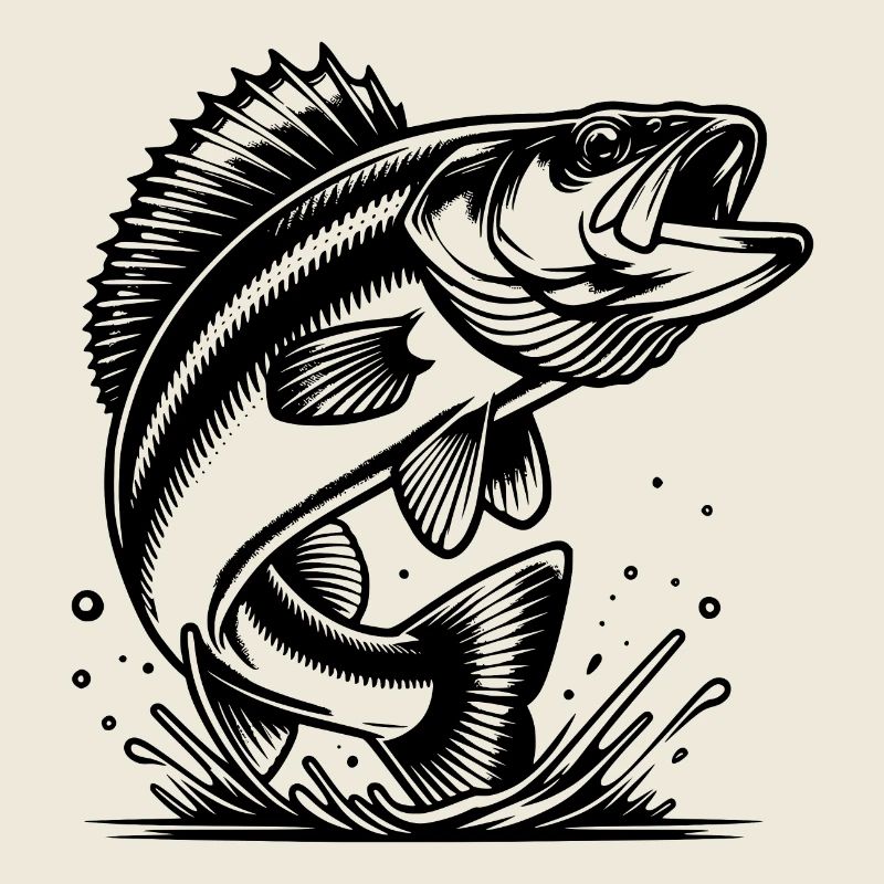 Eleganter springender Zander Raubfisch