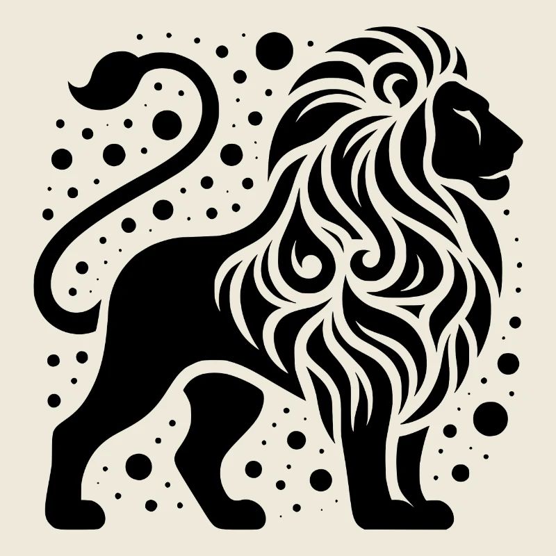 Fier lion à crinière sauvage