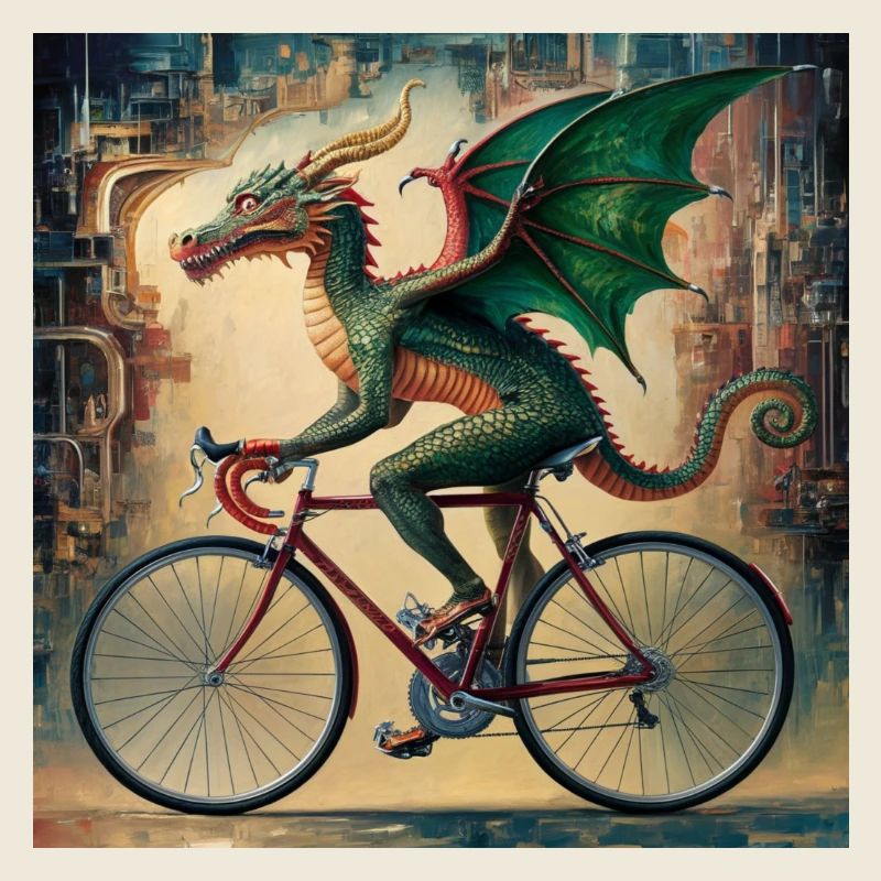 Ein surreales Gemälde eines mythischen Drachen