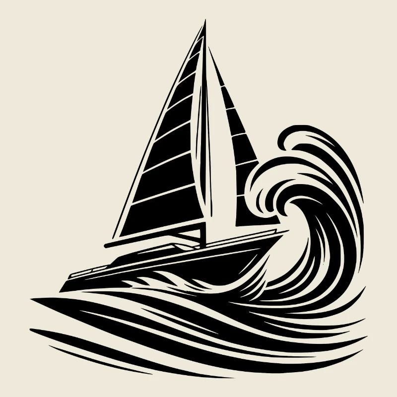Voilier rapide dans les vagues