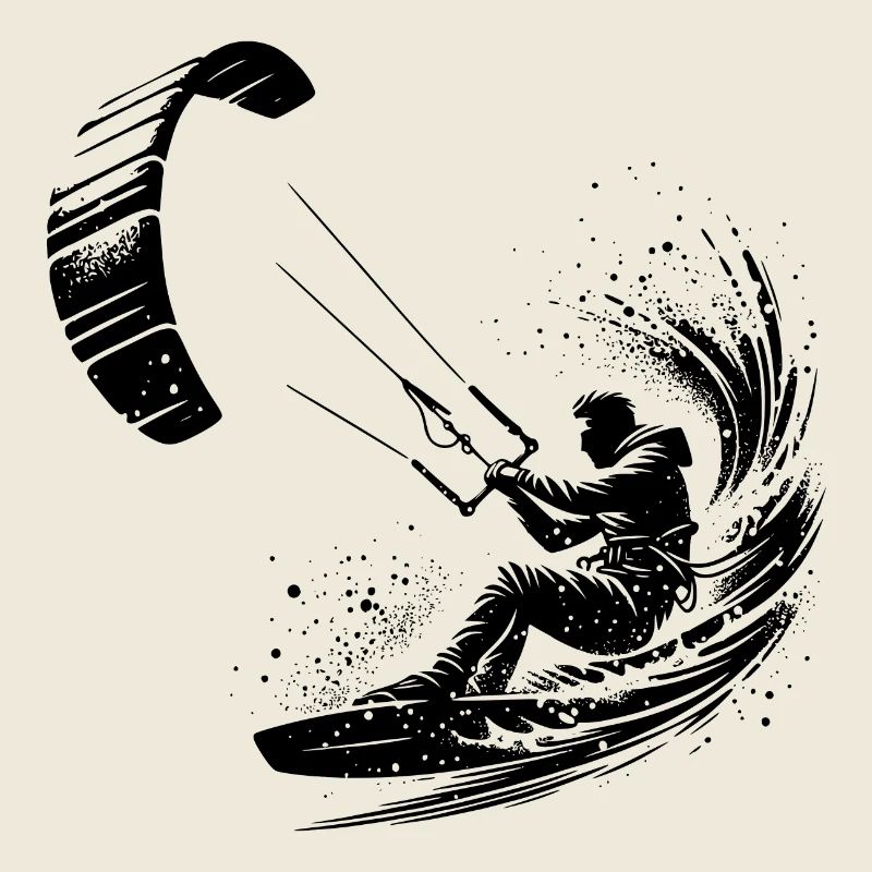 Kite Surfer Splash Éclaboussure d’eau avec cerf-volant