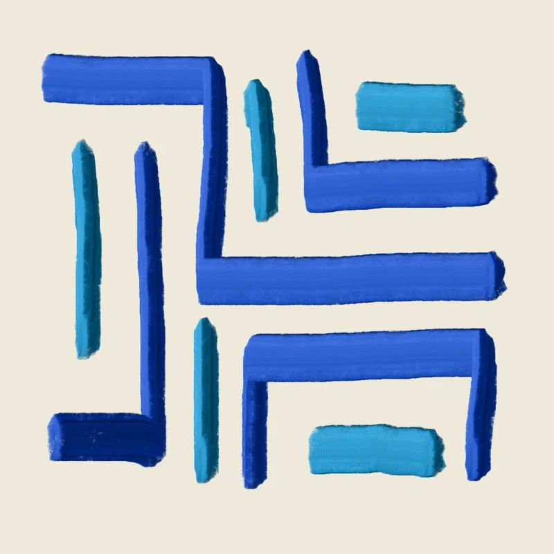 Labyrinth Malerei Blau