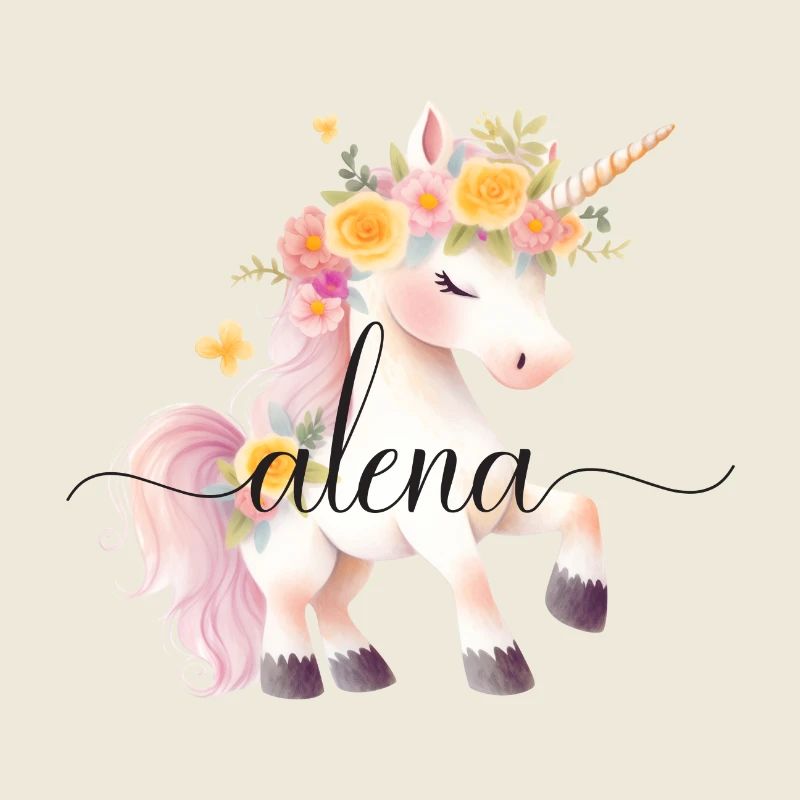 Alena! Unicorn flower design, customizable
