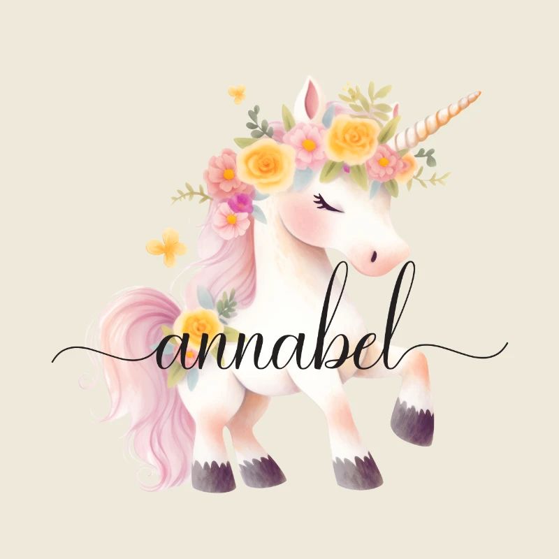 Annabel! Design fleur de licorne, personnalisable