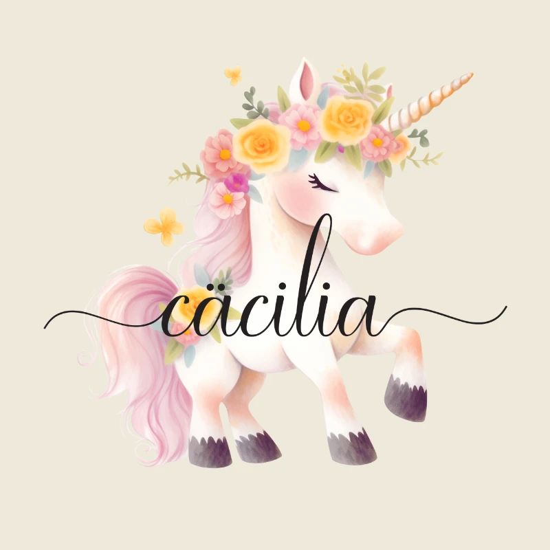 Cäsilia! Einhorn-Blumen Design, personalisierbar