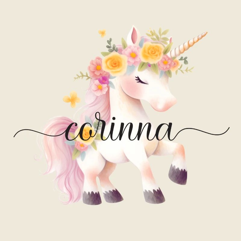 Corinna! Design fleur de licorne, personnalisable