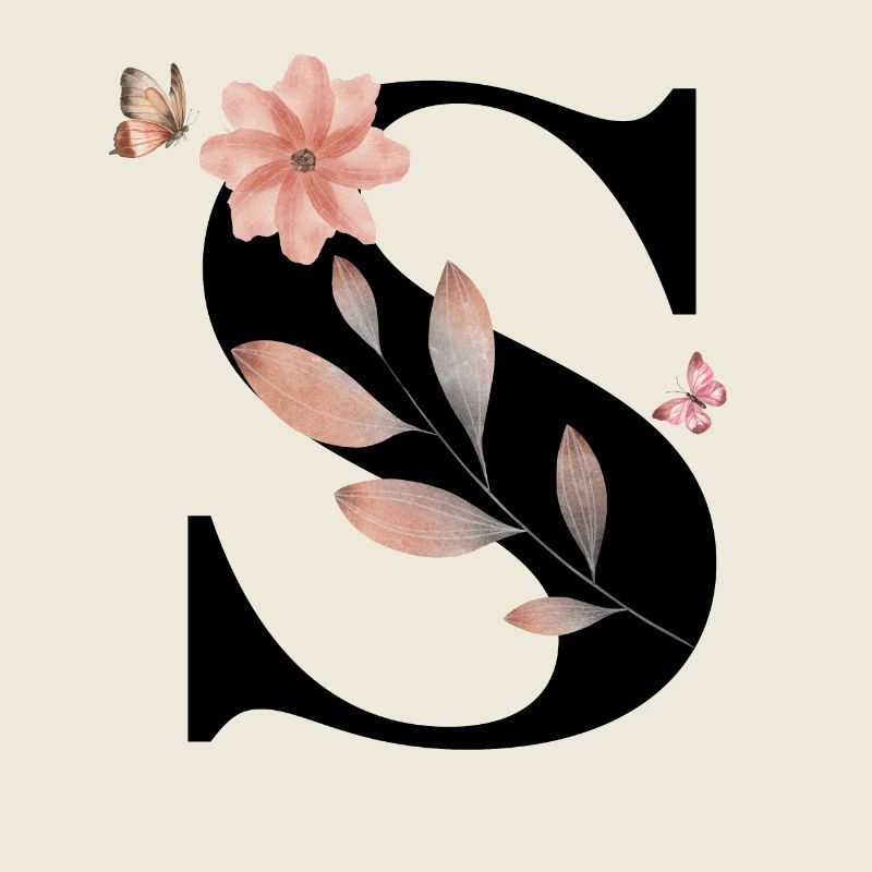 Buchstaben s Wildblumen Aquarelle