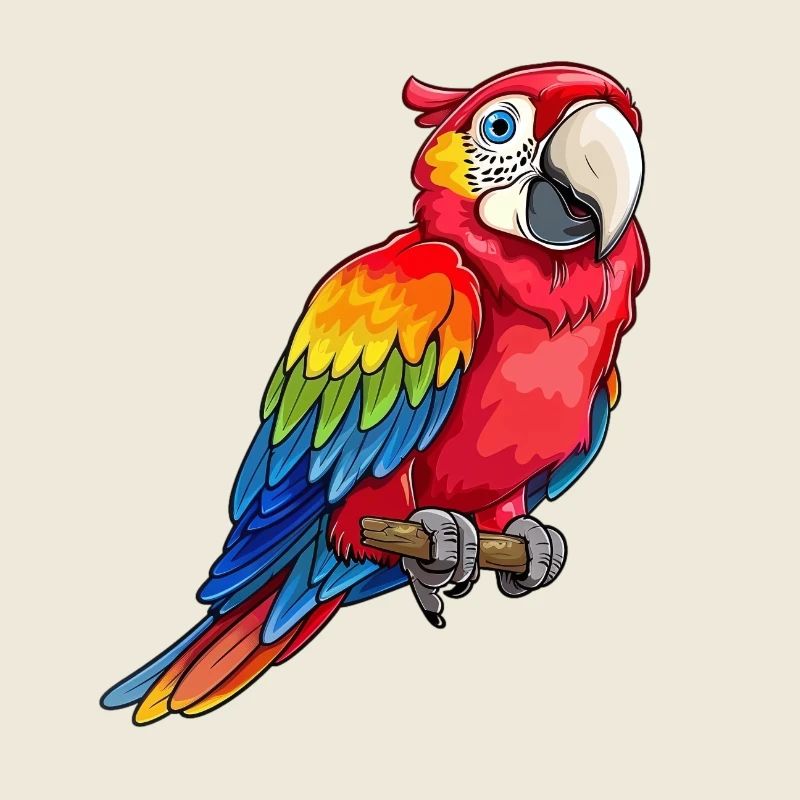 Farbenfroher Ara Auf Grauem Hintergrund