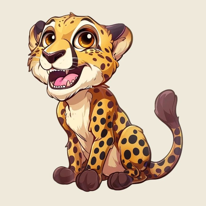 Mignon jeune guépard souriant