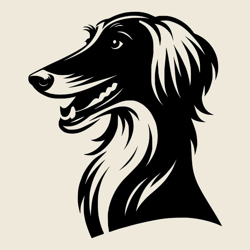 Lustiger Hunde Kopf Afghanischer Windhund Porträt