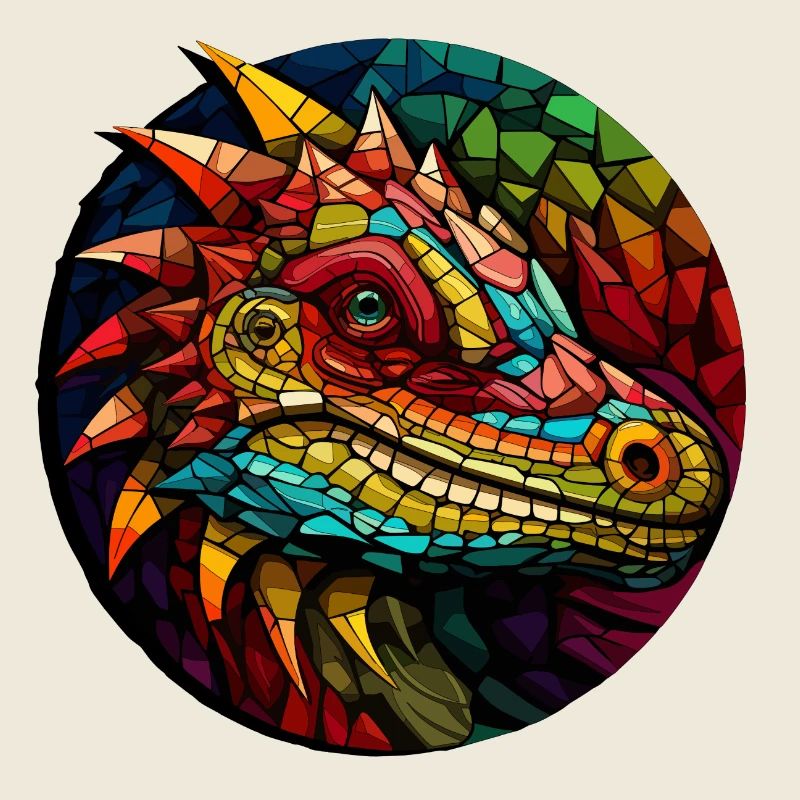 Abstrakte Eidechse - Geometrisches Design