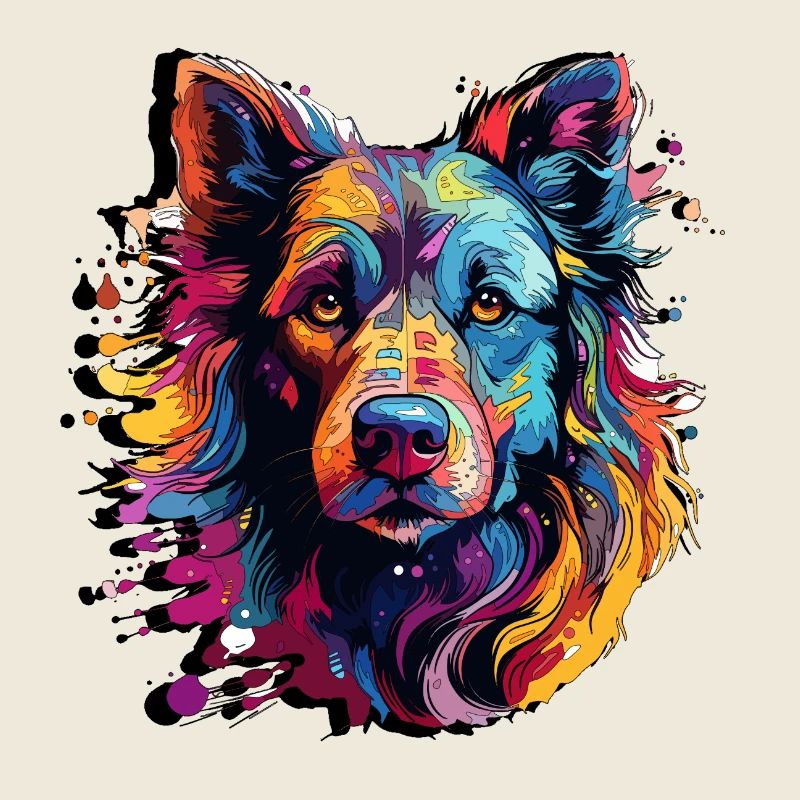 Abstract Dog Art - Unique Design for T-Shirts