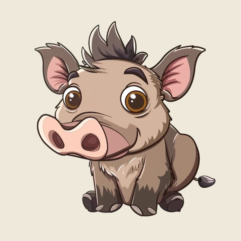 Look de dessin animé mignon Warthog