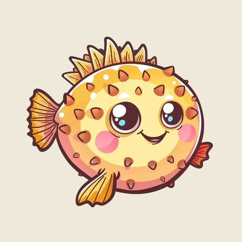 Süßer Kugelfisch Entzückendes Lächeln