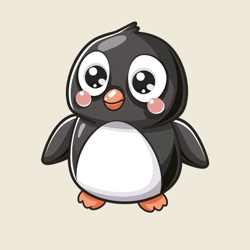 Niedlicher Pinguin Mit Großen Augen