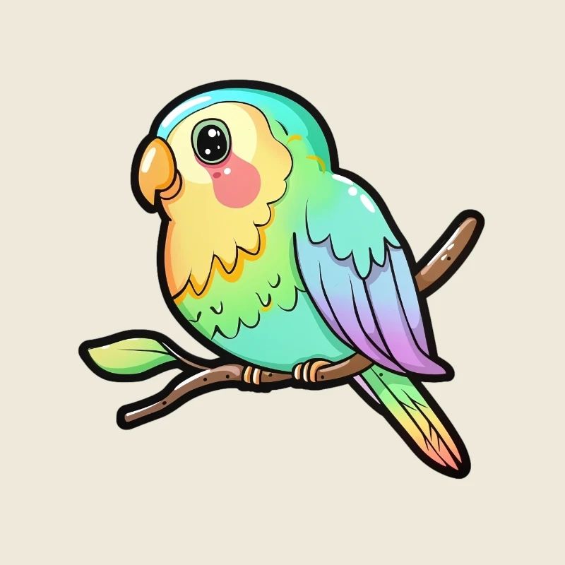 Perruche colorée dans le style aquarelle