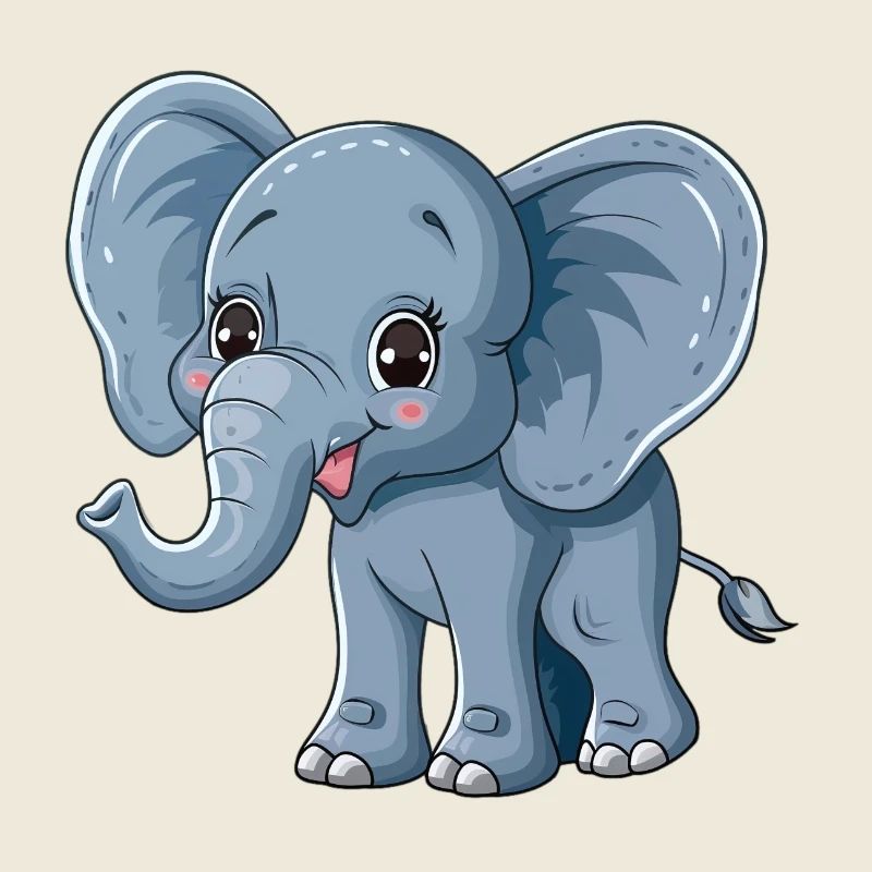 Cute Elephant for Kids Room Wall