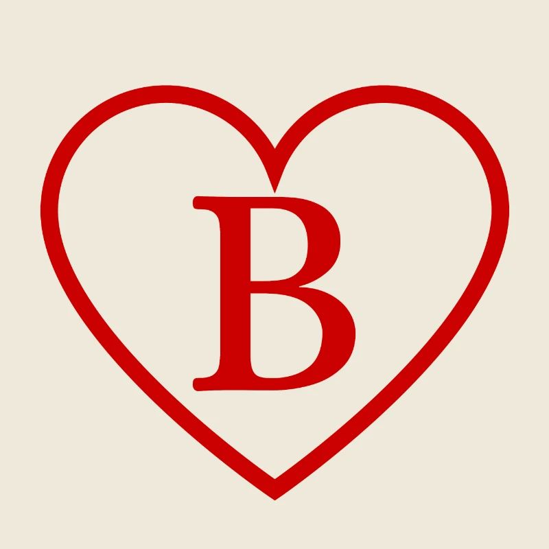 Buchstabe b rotes Herz