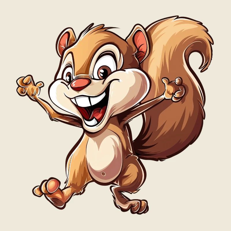 Fröhliches Eichhörnchen In Aktion