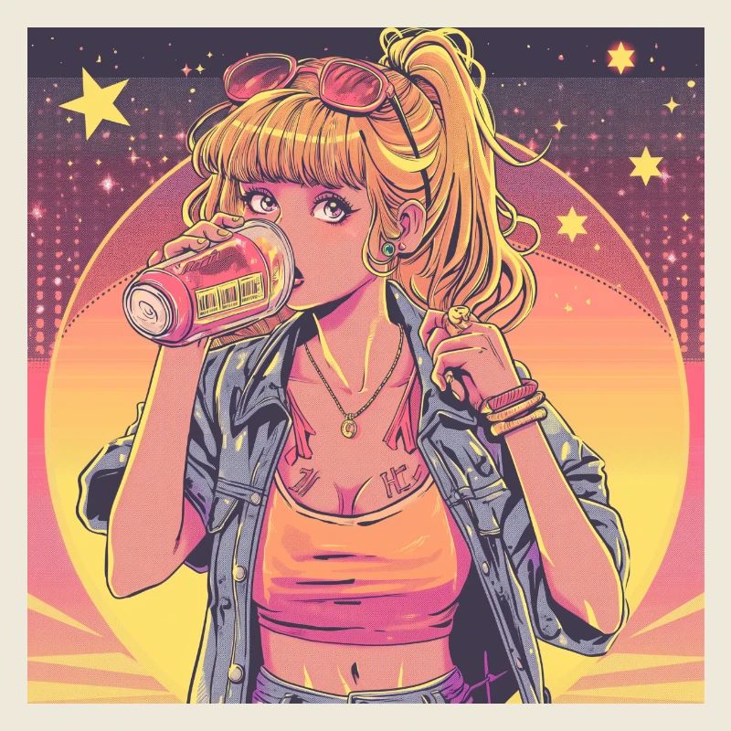 Impression de mode de haute qualité de fille anime des années 80