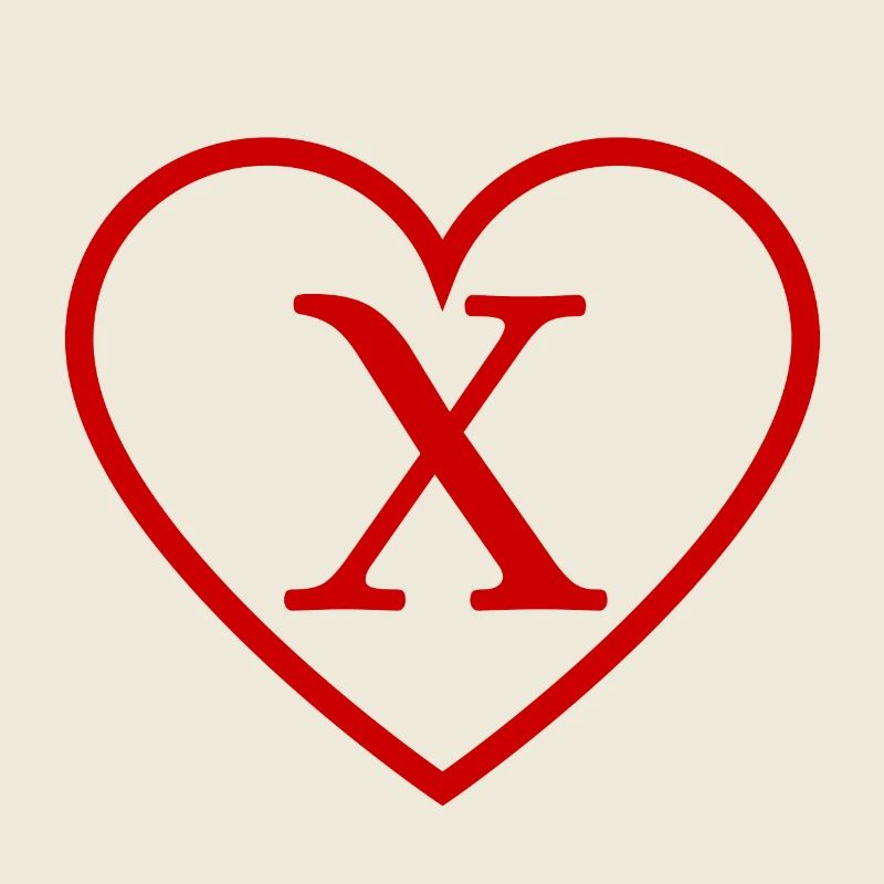 Buchstabe x Rotes Herz