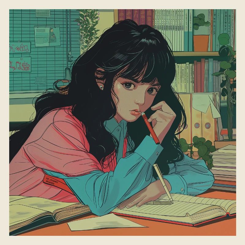 Impression de mode de haute qualité de fille anime des années 80