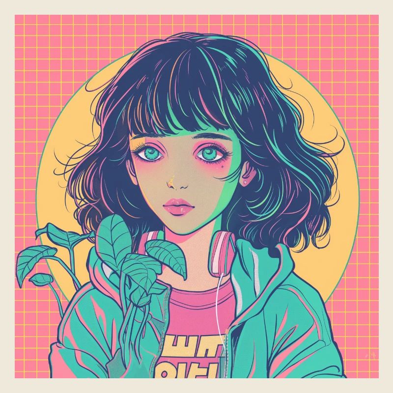 Impression de mode de haute qualité de fille anime des années 80