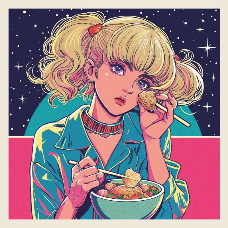 Impression de mode de haute qualité de fille anime des années 80