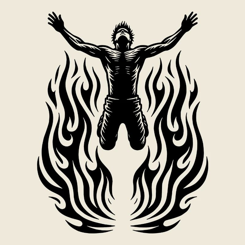 Jumping Man in Flames