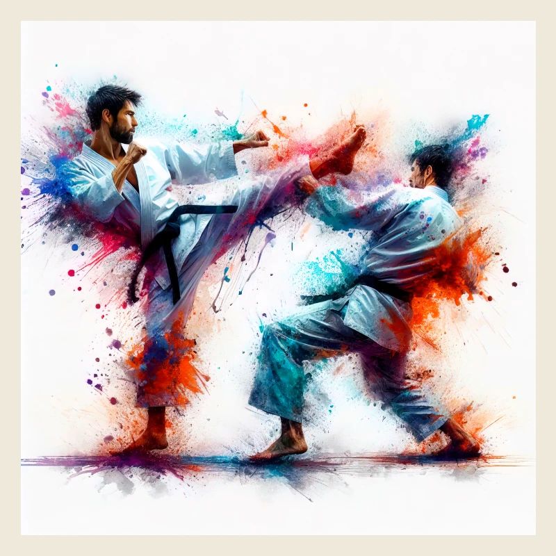 Karaté aquarelle