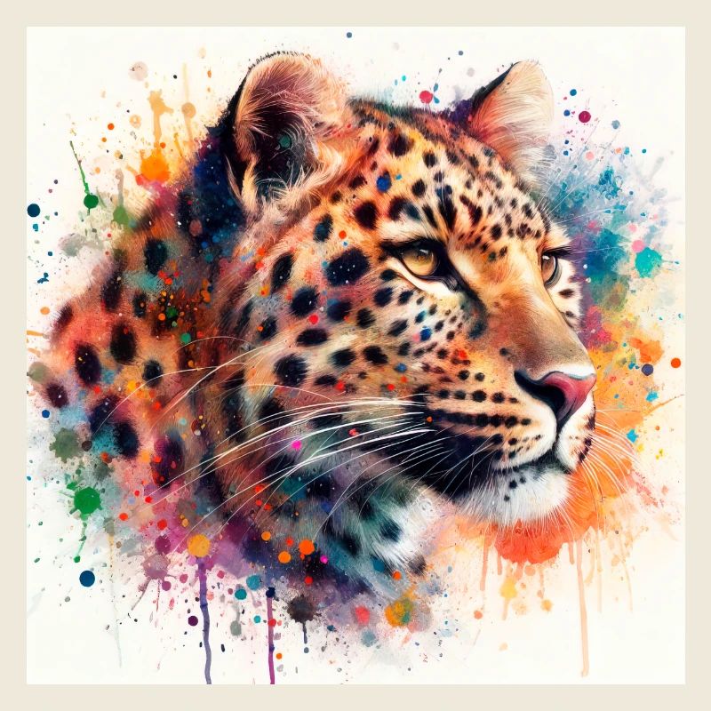 Leopard im Aquarell