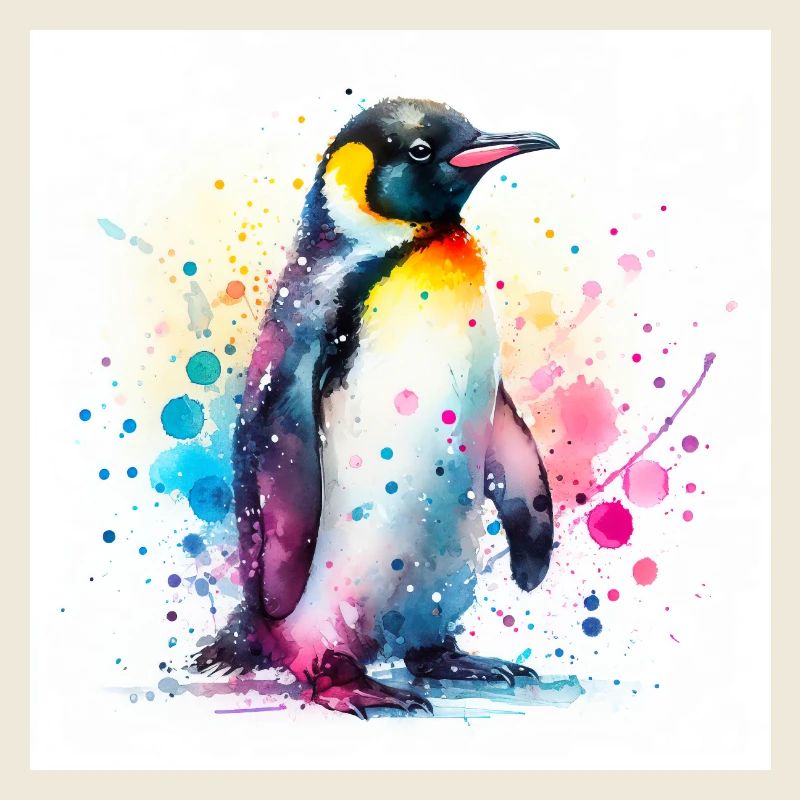 Pinguin in Aquarell