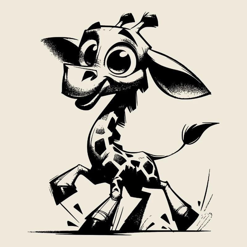Zeichnung einer kleine süssen Baby Giraffe